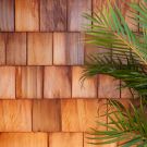 Massivträ Ceder Shingles 16" i princip kvistren